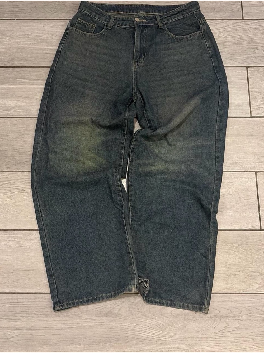 Untitled Fade Green washed baggy jeans